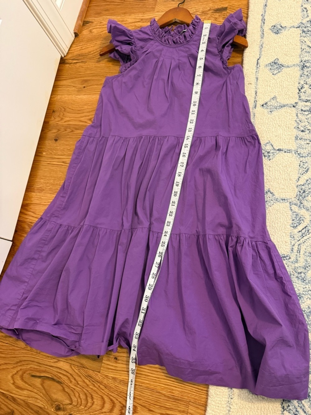 Sea New York Tabitha Tiered Dress Poplin Cotton Grape Purple Size 0 - Picture 7 of 12
